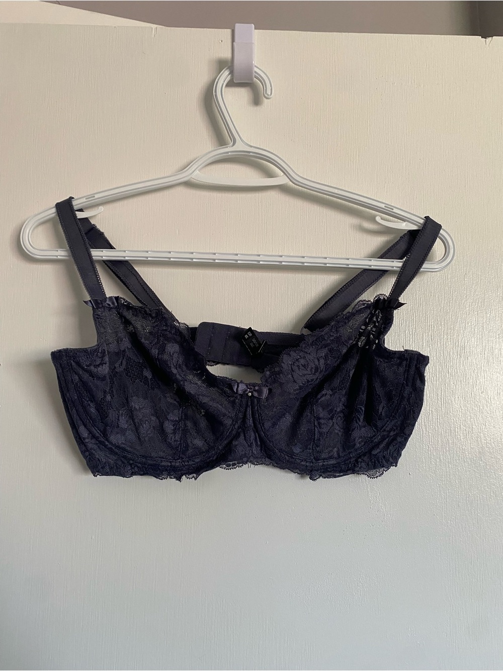 Lace Underwire Bra - Navy